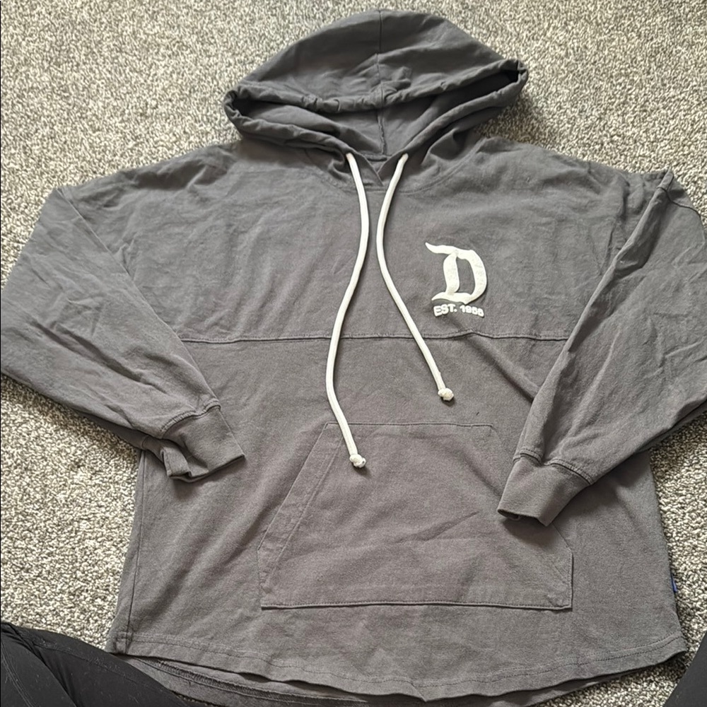 Disney Gray Hoodie Sweatshirt with White Logo